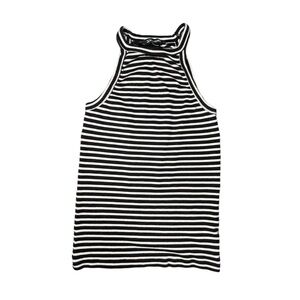 Billabong Black & White Striped High Neck Tank Top Size M